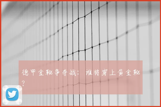 德甲金靴争夺战:谁将穿上黄金靴?